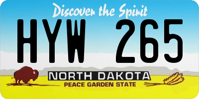 ND license plate HYW265