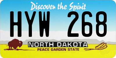 ND license plate HYW268