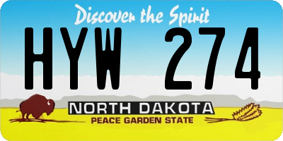 ND license plate HYW274