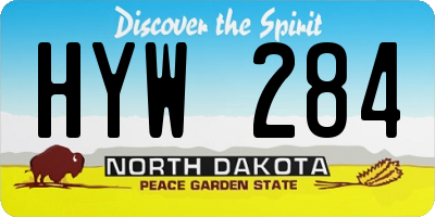 ND license plate HYW284
