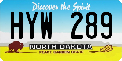 ND license plate HYW289