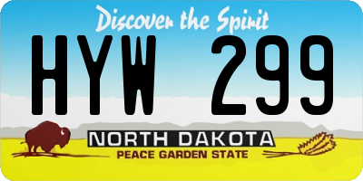 ND license plate HYW299