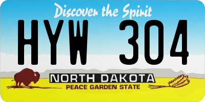 ND license plate HYW304