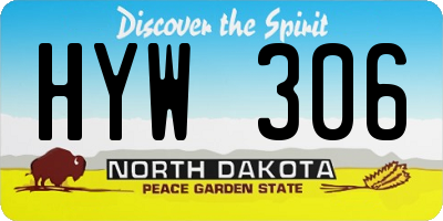 ND license plate HYW306