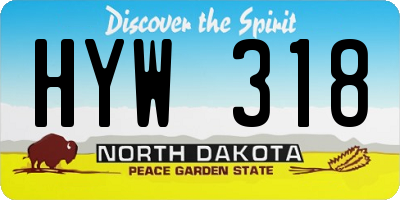 ND license plate HYW318