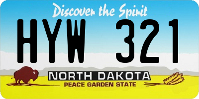 ND license plate HYW321