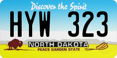 ND license plate HYW323
