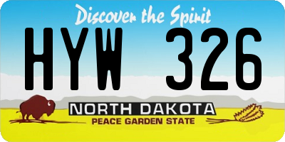 ND license plate HYW326