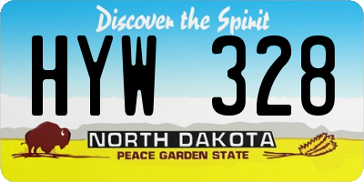 ND license plate HYW328