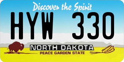 ND license plate HYW330