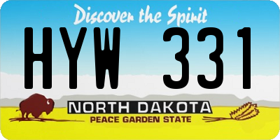 ND license plate HYW331