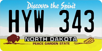 ND license plate HYW343