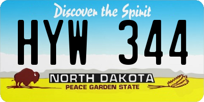 ND license plate HYW344