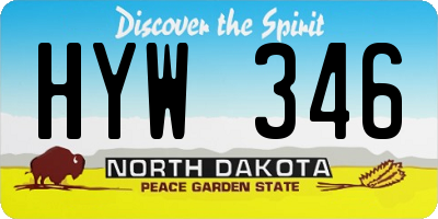 ND license plate HYW346
