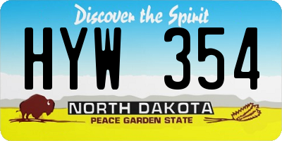 ND license plate HYW354