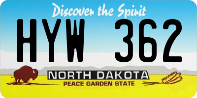 ND license plate HYW362