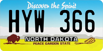 ND license plate HYW366