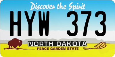 ND license plate HYW373
