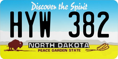 ND license plate HYW382