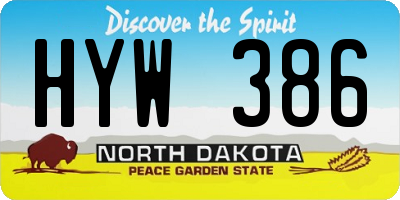 ND license plate HYW386