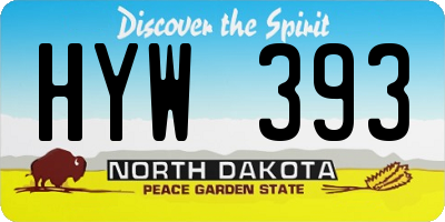 ND license plate HYW393
