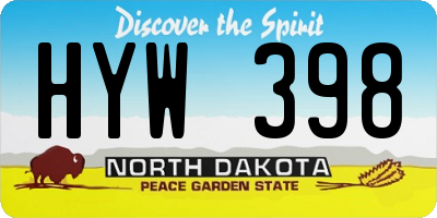 ND license plate HYW398