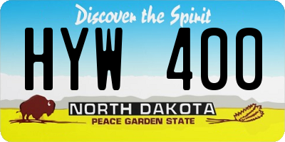 ND license plate HYW400