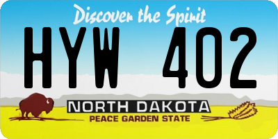 ND license plate HYW402