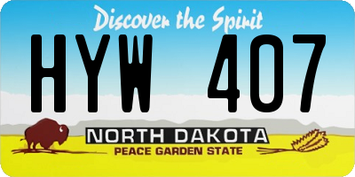 ND license plate HYW407