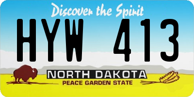 ND license plate HYW413