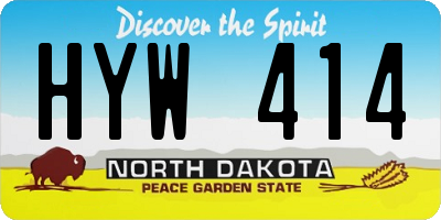 ND license plate HYW414