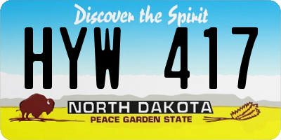 ND license plate HYW417