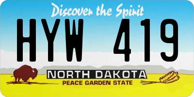 ND license plate HYW419