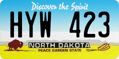 ND license plate HYW423