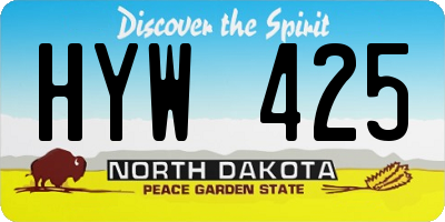 ND license plate HYW425