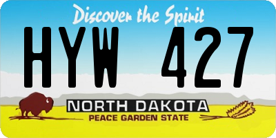 ND license plate HYW427