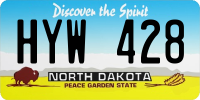 ND license plate HYW428