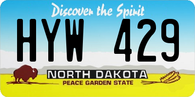 ND license plate HYW429