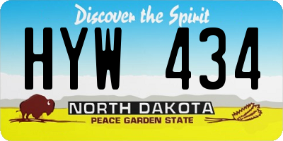 ND license plate HYW434