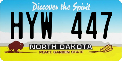 ND license plate HYW447