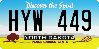 ND license plate HYW449