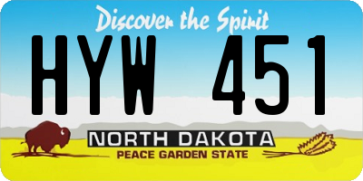 ND license plate HYW451