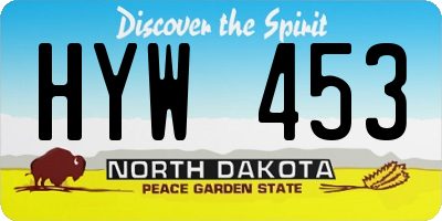 ND license plate HYW453