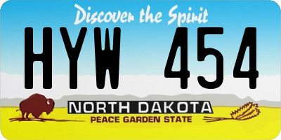 ND license plate HYW454