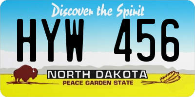 ND license plate HYW456