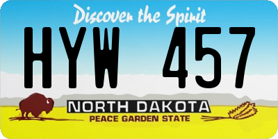 ND license plate HYW457