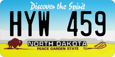 ND license plate HYW459