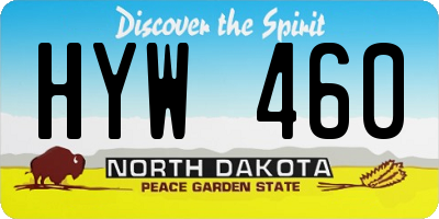 ND license plate HYW460