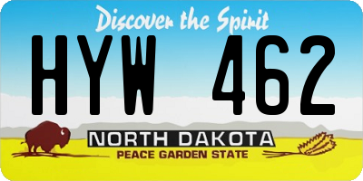 ND license plate HYW462