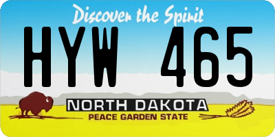 ND license plate HYW465